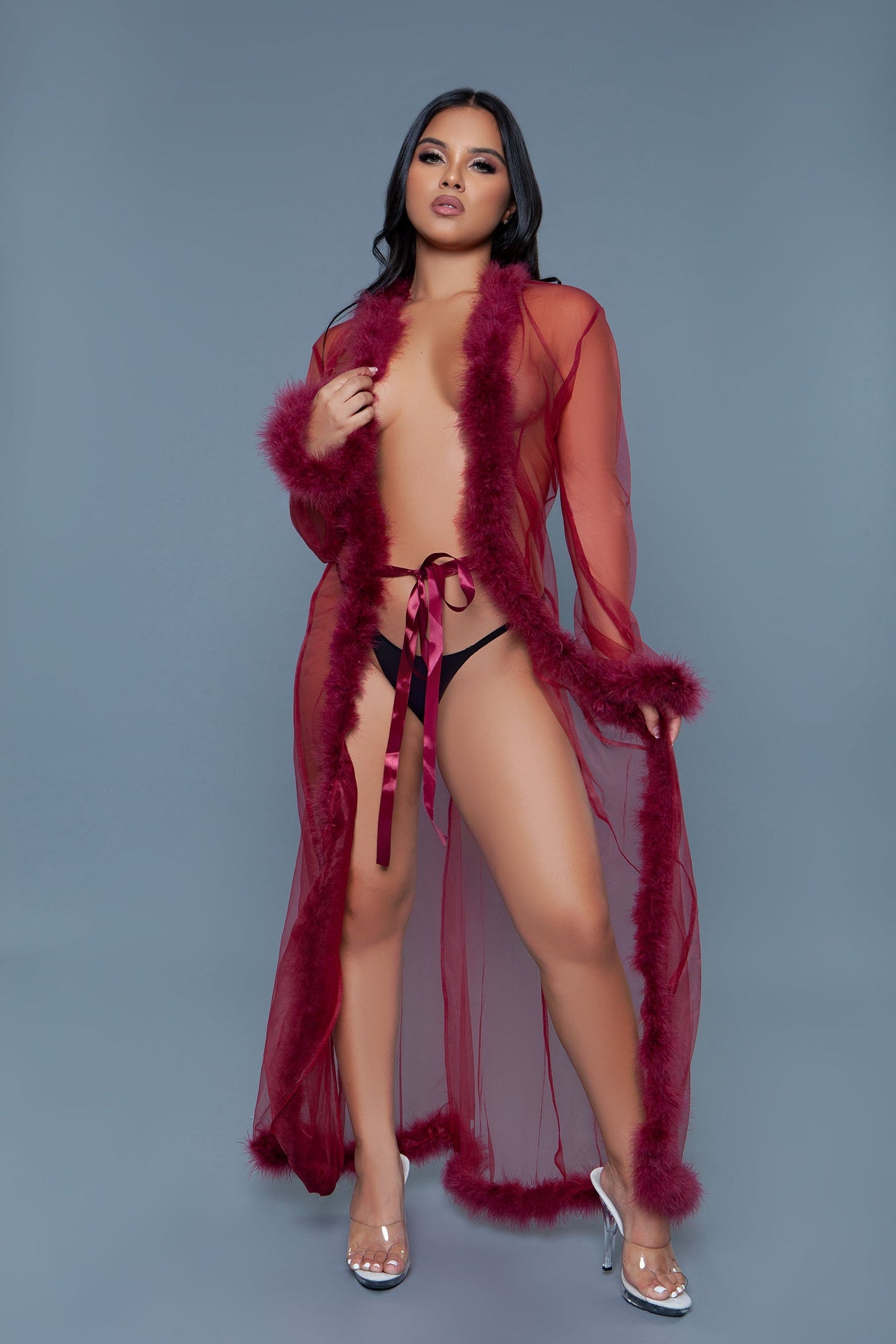 BW1650 Marabou Robe-Pinkfoxxx