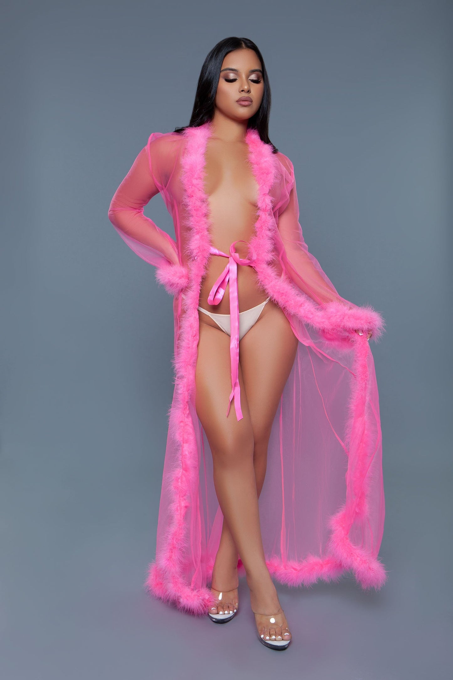 BW1650 Marabou Robe-Pinkfoxxx
