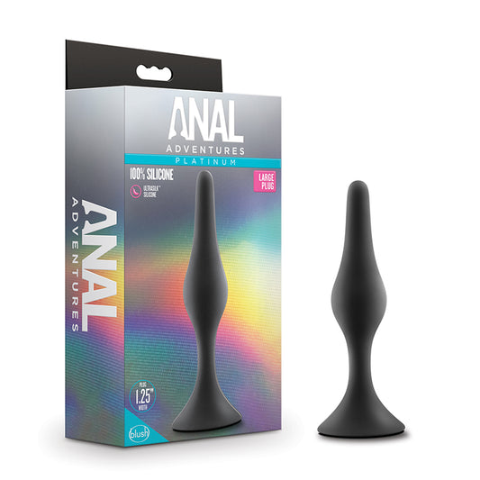 Blush Anal Adventures Platinum Silicone Beginner Plug Large Black-Pinkfoxxx