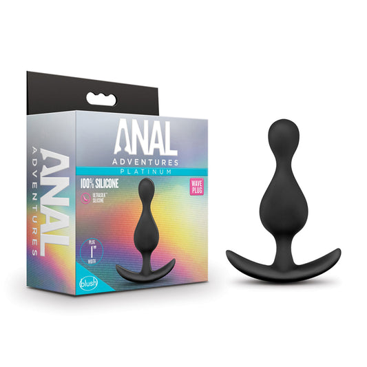 Blush Anal Adventures Platinum Silicone Wave Plug Black-Pinkfoxxx