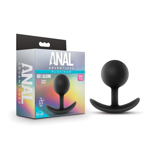 Blush Anal Adventures Platinum Silicone Weighted Vibra Plug Black-Pinkfoxxx