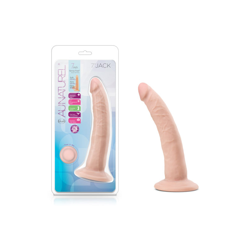 Blush Au Naturel Jack 7.5 In. Posable Dual Density Dildo With Suction Cup Beige-Pinkfoxxx