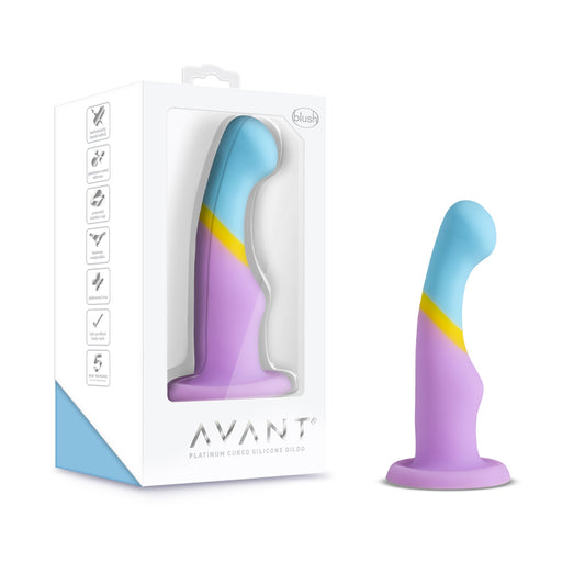Blush Avant D14 Heart Of Gold 6 in. Silicone Dildo with Suction Cup Multicolor-Pinkfoxxx