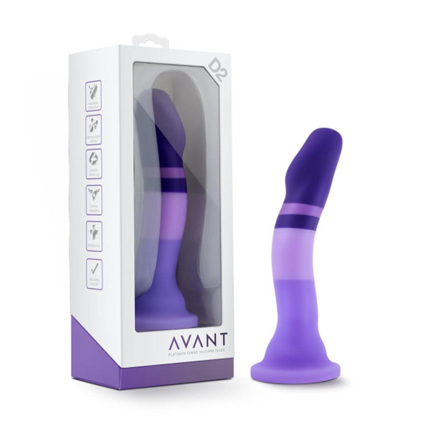 Blush Avant D2 Purple Rain 7.5 in. Silicone Dildo with Suction Cup-Pinkfoxxx