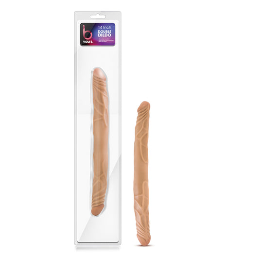 Blush B Yours 14 in. Double Dildo Tan-Pinkfoxxx