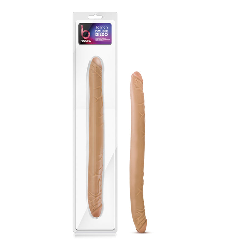 Blush B Yours 16 in. Double Dildo Tan-Pinkfoxxx