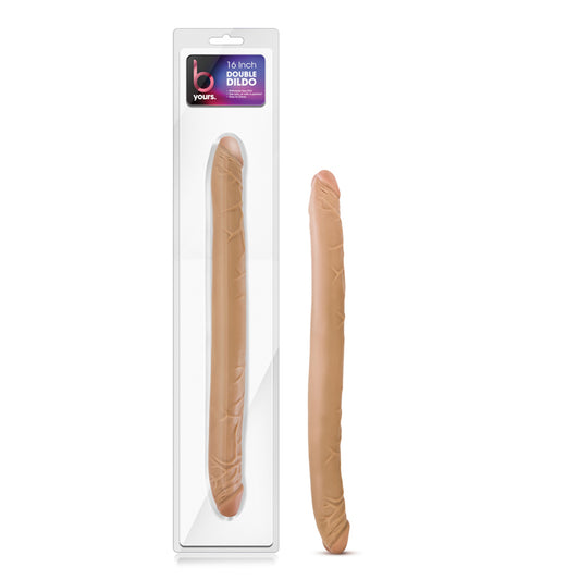 Blush B Yours 16 in. Double Dildo Tan-Pinkfoxxx