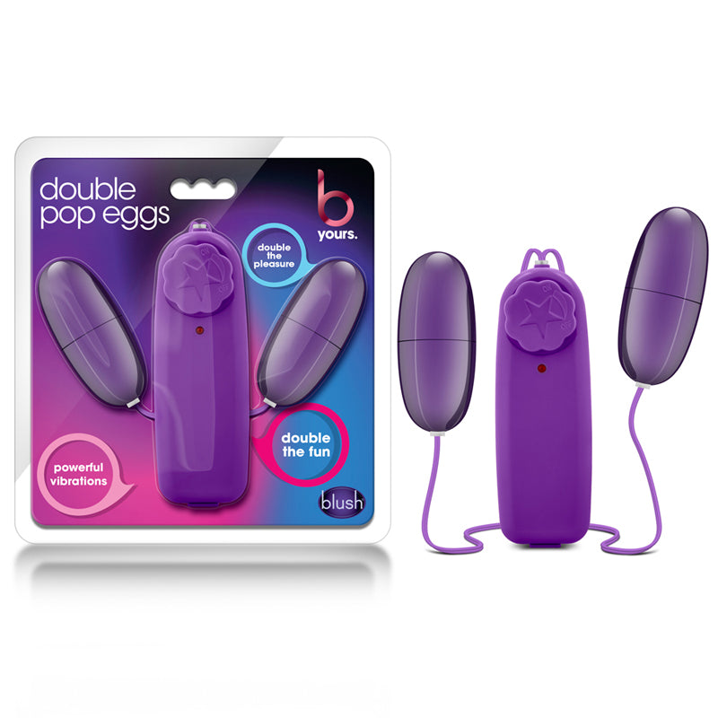 Blush B Yours Double Pop Eggs Remote-Controlled Dual Bullet Vibrator Plum-Pinkfoxxx