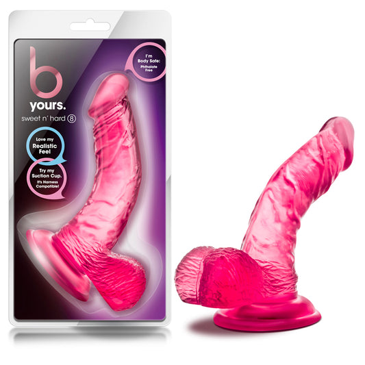 Blush B Yours Sweet 'n Hard 8 Realistic 6.5 in. Dildo with Balls & Suction Cup Pink-Pinkfoxxx
