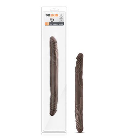 Blush Dr. Skin 14 in. Double Dildo Brown-Pinkfoxxx