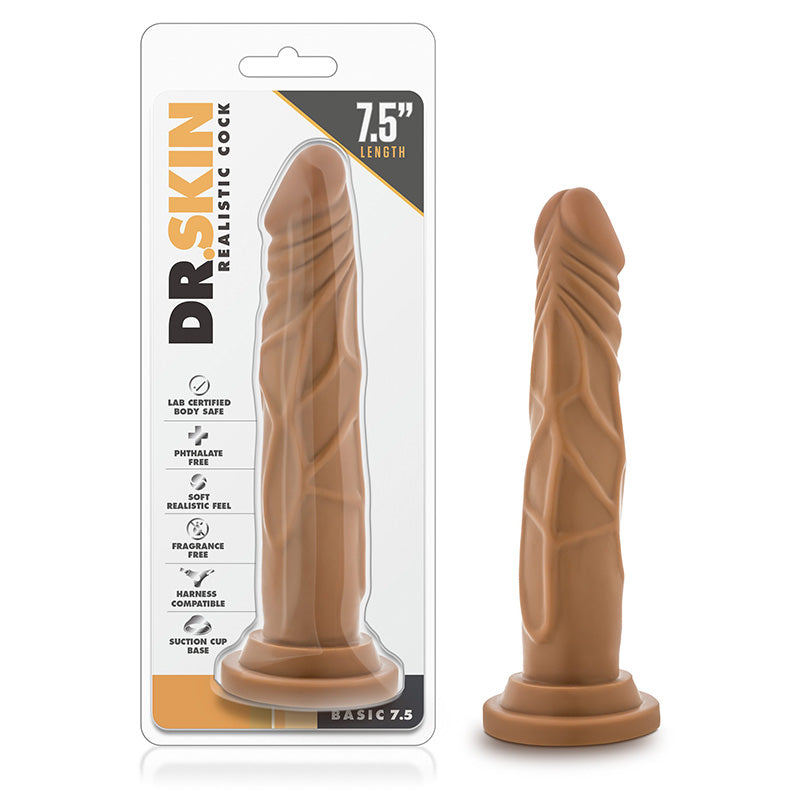 Blush Dr. Skin Basic 7.5 Realistic 7.5 in. Dildo with Suction Cup Tan-Pinkfoxxx