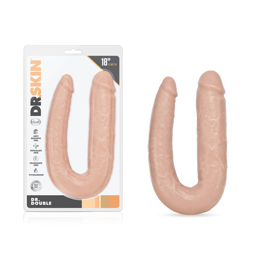 Blush Dr. Skin Dr. Double Realistic 18 in. Dual-Ended Dildo Beige-Pinkfoxxx