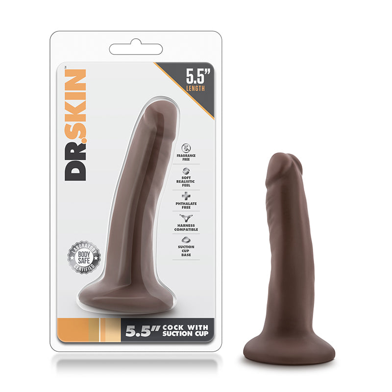 Blush Dr. Skin Realistic 5.5 in. Dildo with Suction Cup Brown-Pinkfoxxx
