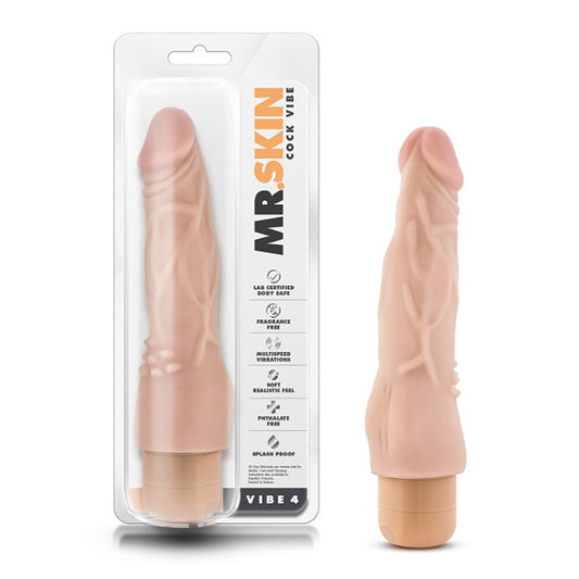 Blush Dr. Skin Vibe 4 Realistic 8 in. Vibrating Dildo Beige-Pinkfoxxx