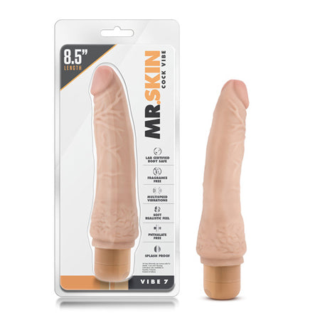 Blush Dr. Skin Vibe 7 Realistic 8.5 in. Vibrating Dildo Beige-Pinkfoxxx