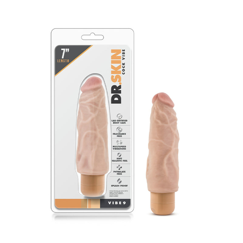 Blush Dr. Skin Vibe 9 Realistic 7.5 in. Vibrating Dildo Beige-Pinkfoxxx