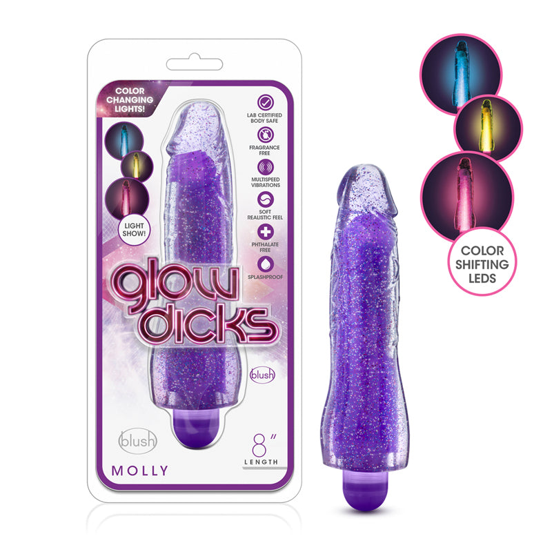 Blush Impressions N4 Rechargeable Silicone 7.5 in. Vibrating Dildo with Suction Cup Plum