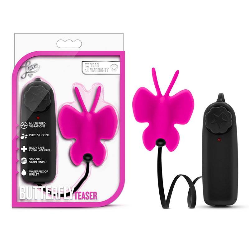 Blush Luxe Butterfly Teaser Remote-Controlled Silicone Mini Vibrator Fuchsia-Pinkfoxxx