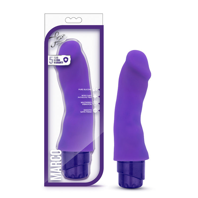Blush Luxe Marco 7.75 in. Silicone Vibrating Dildo Purple-Pinkfoxxx