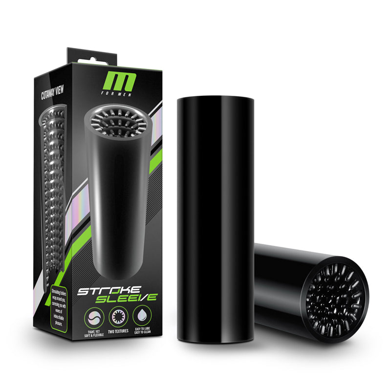Blush M for Men Stroke Sleeve Reversible Stroker Black-Pinkfoxxx