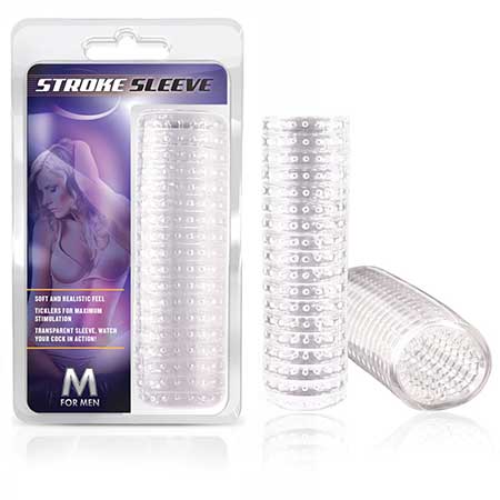 Blush M for Men Stroke Sleeve Reversible Stroker Clear-Pinkfoxxx
