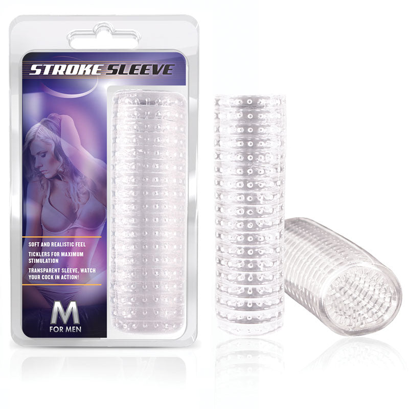 Blush M for Men Stroke Sleeve Reversible Stroker Clear-Pinkfoxxx