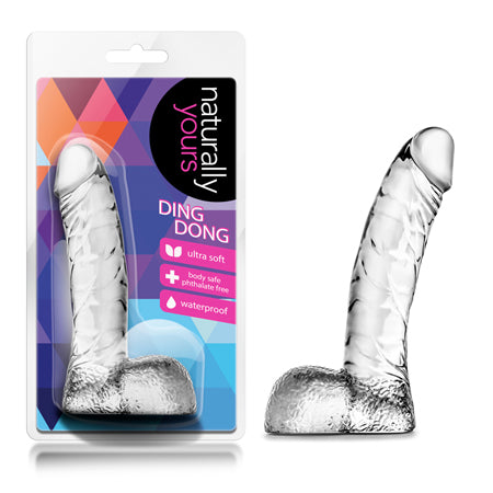 Blush Naturally Yours Ding Dong Realistic 5.5 in. Dildo with Balls Clear-Pinkfoxxx