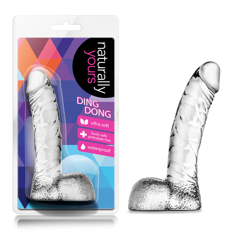 Blush Naturally Yours Ding Dong Realistic 5.5 in. Dildo with Balls Clear-Pinkfoxxx