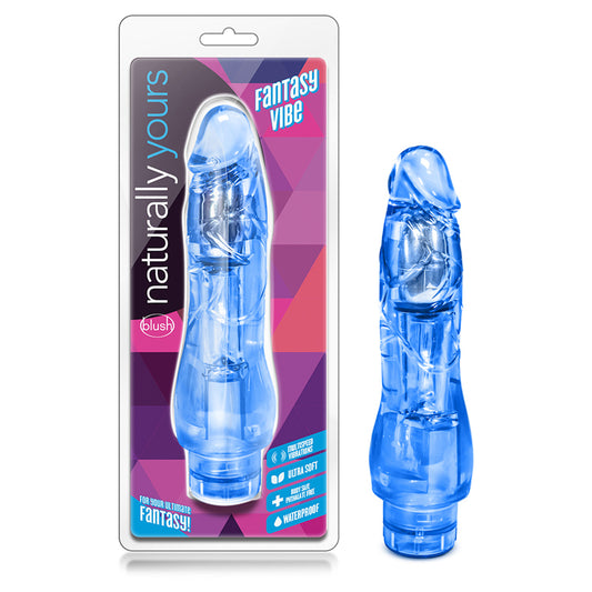 Blush Naturally Yours Fantasy Vibe Realistic 8.5 in. Vibrating Dildo Blue-Pinkfoxxx