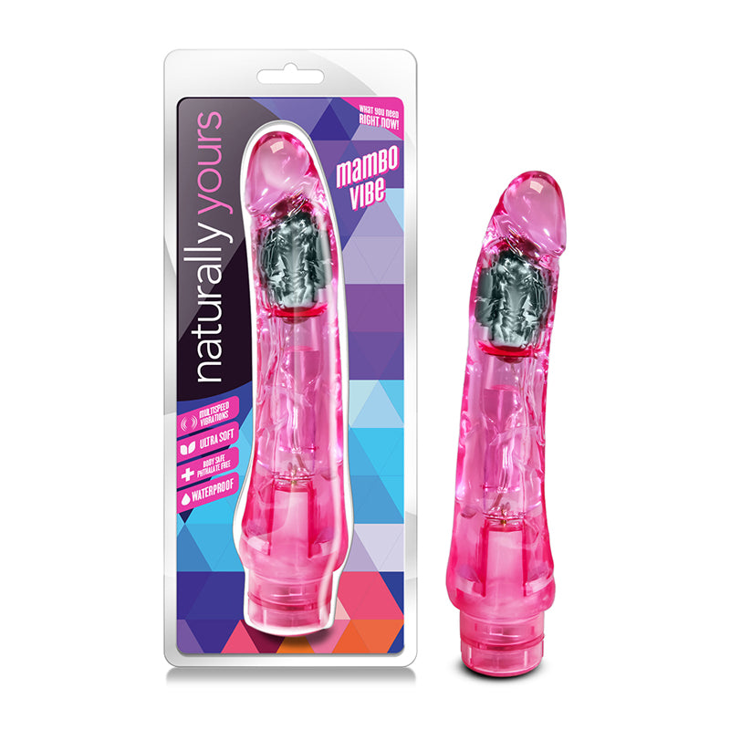 Blush Naturally Yours Mambo Vibe Realistic 9 in. Vibrating Dildo Pink-Pinkfoxxx