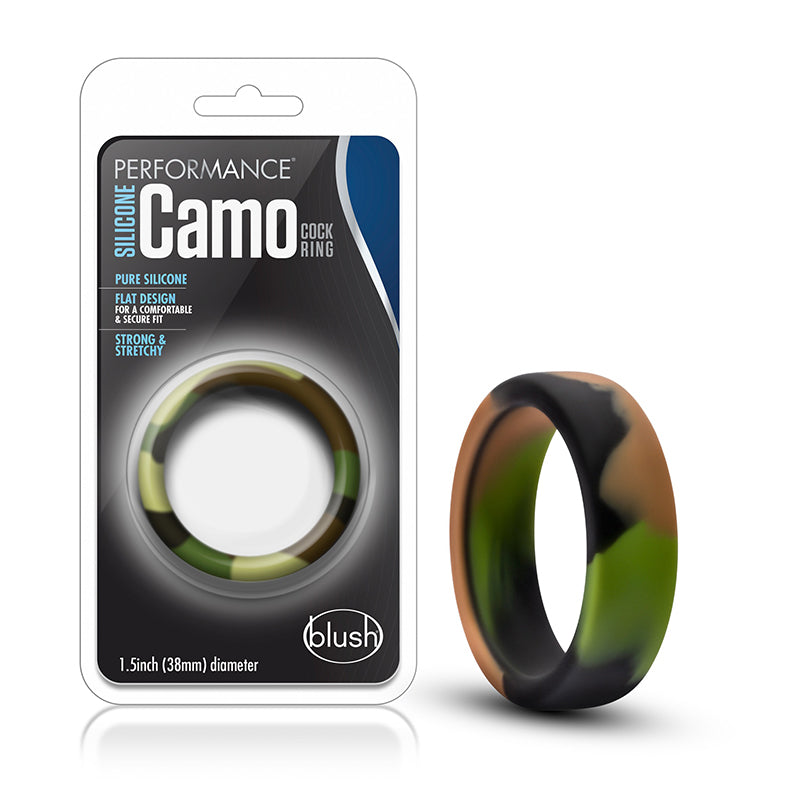 Blush Performance Silicone Camo Cock Ring Green Camouflage-Pinkfoxxx