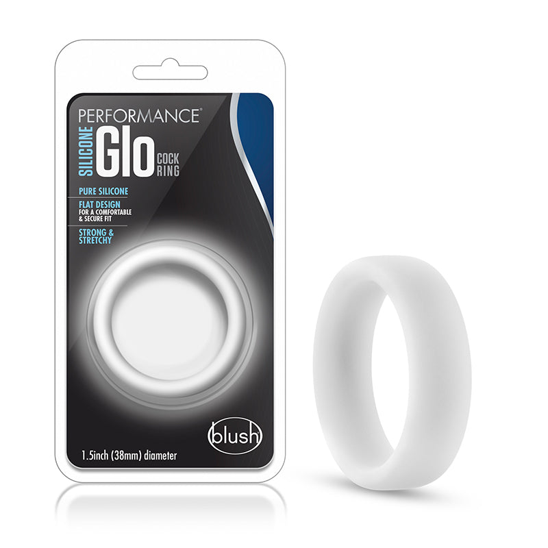 Blush Performance Silicone Glo Cock Ring White Glow-Pinkfoxxx