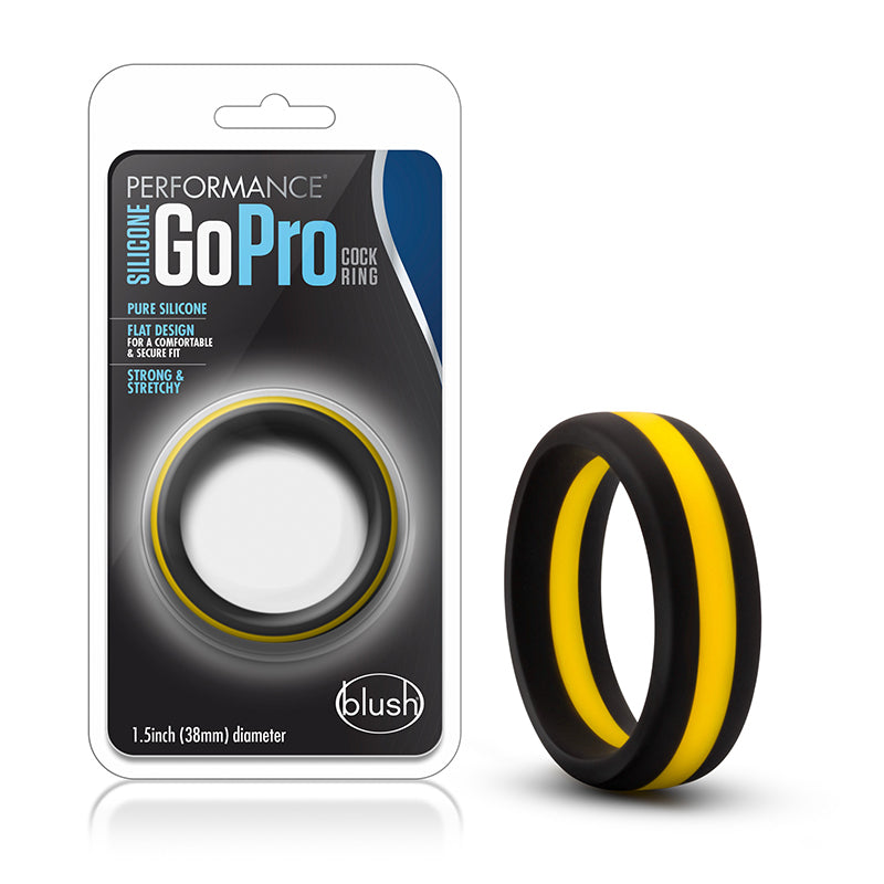 Blush Performance Silicone Go Pro Cock Ring Black/Gold/Black-Pinkfoxxx