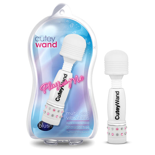 Blush Play with Me Cutey Wand Mini Vibrator White-Pinkfoxxx