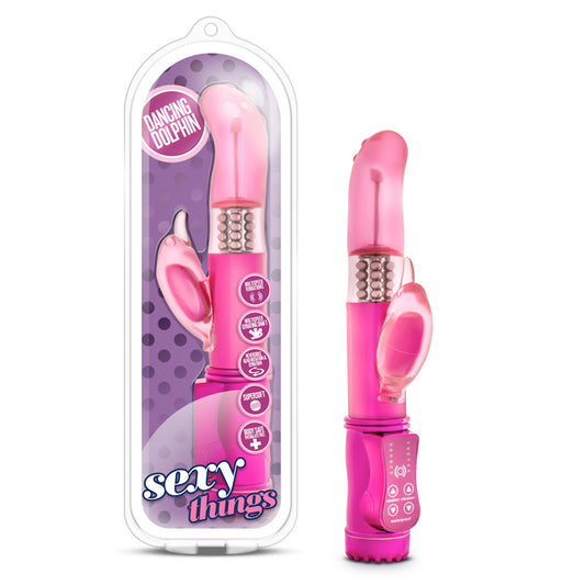 Blush Sexy Things Dancing Dolphin Dual Stimulation Vibrator Fuchsia-Pinkfoxxx