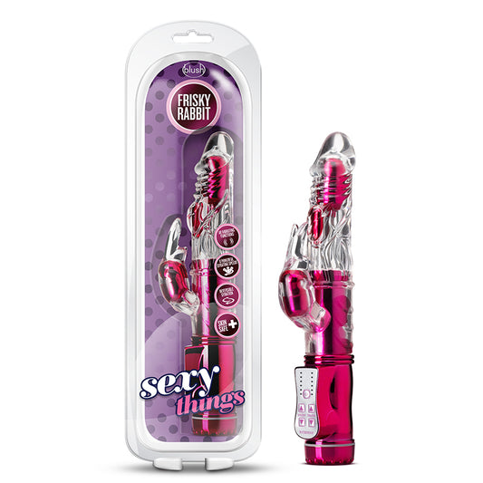 Blush Sexy Things Frisky Rabbit Dual Stimulation Vibrator Pink-Pinkfoxxx