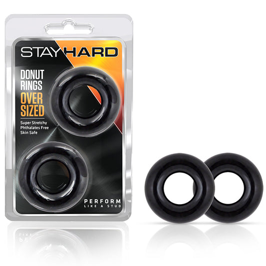 Blush Stay Hard Donut Rings Oversized Cockring 2-Pack Black-Pinkfoxxx