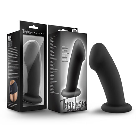 Blush Temptasia Elvira 6 in. Silicone Dildo with Suction Cup Black-Pinkfoxxx