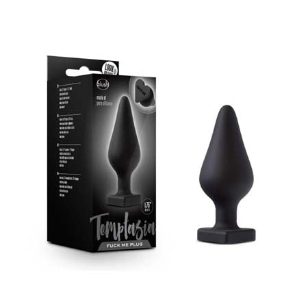 Blush Temptasia 'Fuck Me' Silicone Anal Plug with Heart-Shaped Base Black-Pinkfoxxx