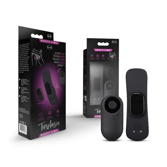 Blush Temptasia Panty Vibe Rechargeable Remote-Controlled Silicone Wearable Vibrator Black-Pinkfoxxx