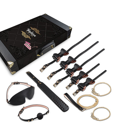 Blush Temptasia Safe Word 10-Piece Bondage Kit with Suitcase Black-Pinkfoxxx