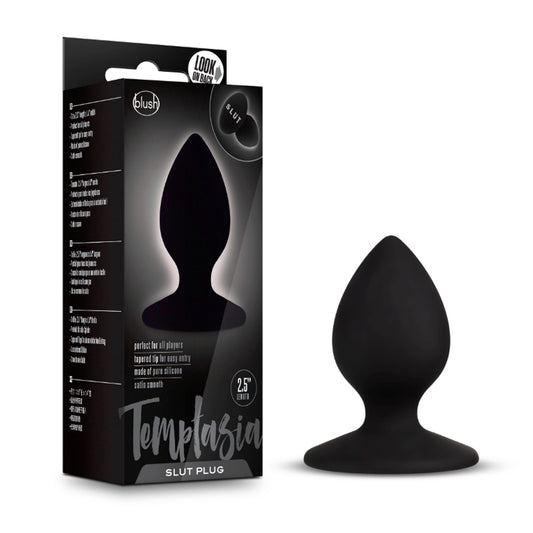 Blush Temptasia 'Slut' Silicone Anal Plug Black-Pinkfoxxx