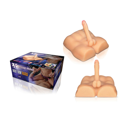 Blush X5 Men Rough Rider Pleasure Doll Anal Masturbator with Realistic 7.5 in. Posable Dual Density Dildo Beige-Pinkfoxxx