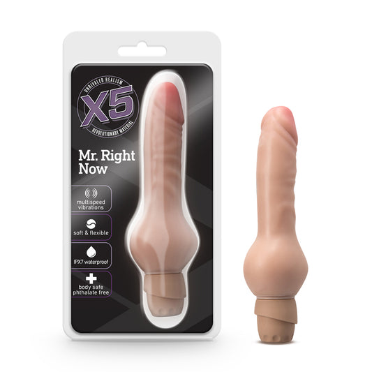 Blush X5 Mr. Right Now Realistic 7 in. Vibrating Dildo Beige-Pinkfoxxx