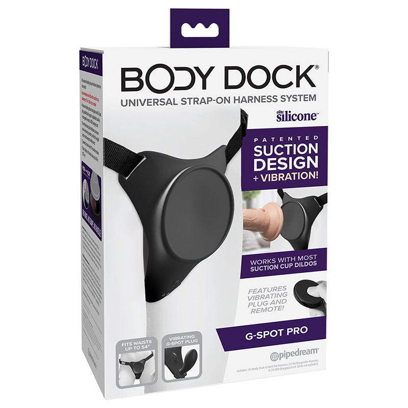 Body Dock G-Spot Pro Vibrating Silicone Strap-On Harness-Pinkfoxxx