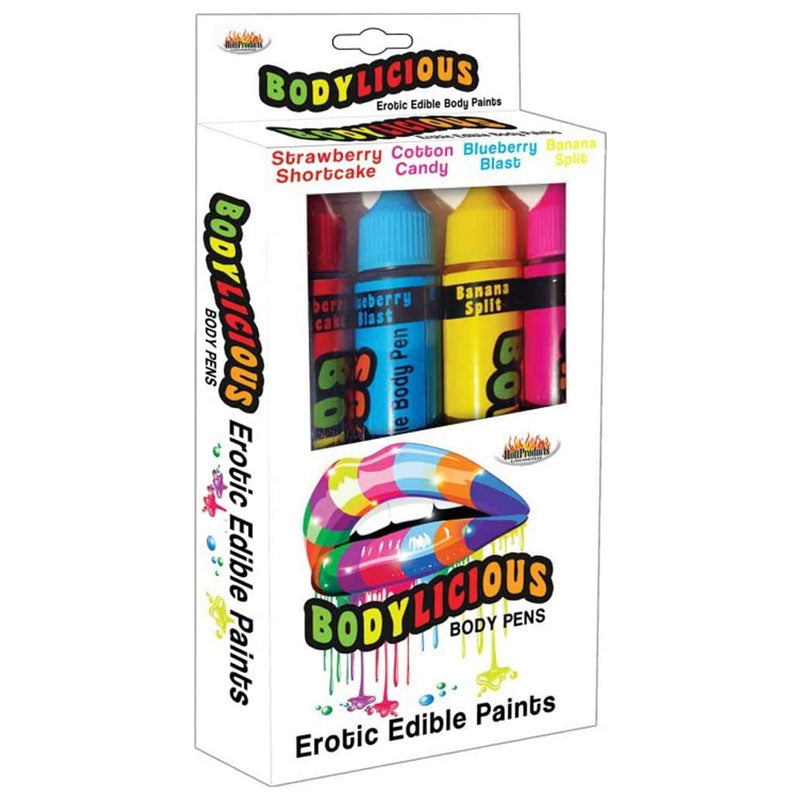 Bodylicious Edible Body Pens 4pk Assorted Flavors-Pinkfoxxx