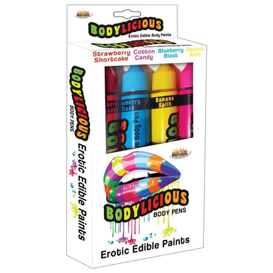 Bodylicious Edible Body Pens 4pk Assorted Flavors-Pinkfoxxx