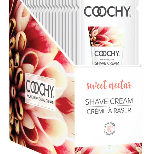 COOCHY SHAVE CREAM SWEET NECTAR FOIL 15 ML 24PC DISPLAY