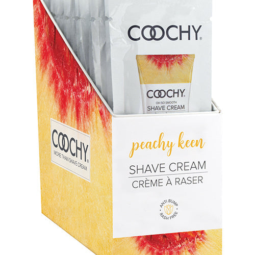 COOCHY SHAVE CREAM PEACHY KEEN FOIL 15ML 24PC DISPLAY