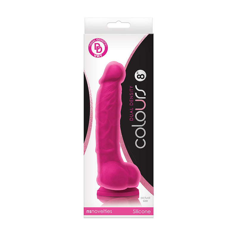 Colours Dual Density 8 in. Dildo Pink-Pinkfoxxx